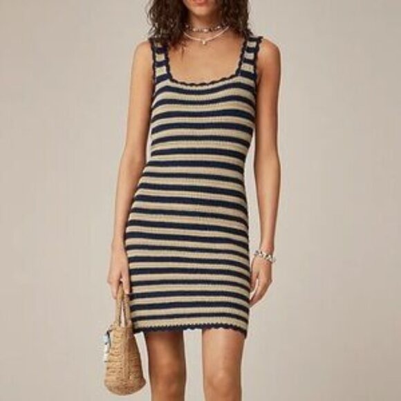 J.Crew Scallop Trim Sweater Dress in Stripe XS - Picture 6 of 6